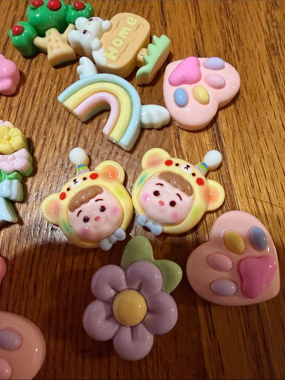 20 Pc Kawaii  Rainbow & Animal Resin charms